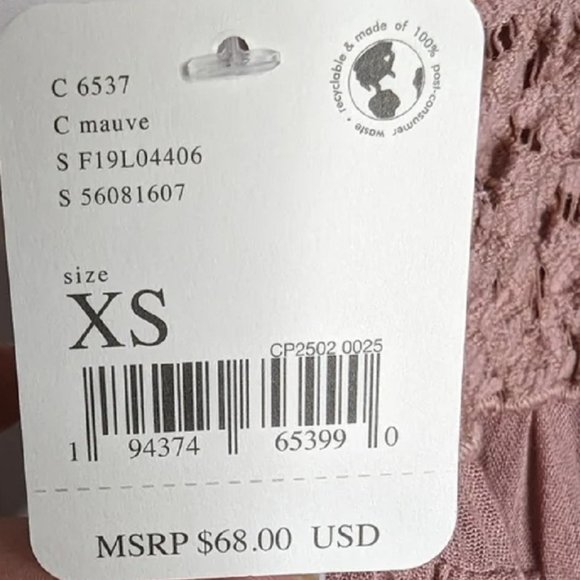 Free People Adella Cami Lace Bralette Top Intimately Dusty Mauve NWT - Picture 9 of 9